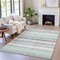 Homeroots 5' X 8' Teal Blue And Gray Striped Washable Indoor Outdoor Area Rug 632246 - alternate 2