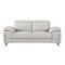 Homeroots 71in Light Gray And Silver Genuine Leather Loveseat 329683 - alternate 2
