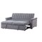 Homeroots 83" Dark Gray Sleeper USB Sleeper Sofa And Toss Pillow With Black Legs 559224 - alternate 2