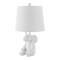 Jonathan Y Kairi 21" Modern Shabby Chic Resin/Iron Happy Elephant LED Kids' Table Lamp with Phone Stand, White JYL4060A - alternate 2