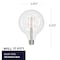 Bulbrite LED Filament, 8.5 Watt Dimmable G40 Light Bulb, Clear Glass Finish, E26 Base, 5000K, 800 Lumens, 2PK 862096 - alternate 2