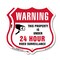 Signmission 24 Hour Surveillance Shield Sign Warning, 12 inch X 12 inch, Aluminum Metal Sign, 2PK SHI-A-2PACK-12-347 - alternate 1