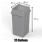 Regal Altair 35 Gallon Square Gray Plastic Trash Can with Drop Shot Swing Lid, Heavy Duty Resin Construction ZR-TC-100-GR-35-SW-KIT - alternate 2