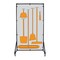 5S Supplies Housekeeping Shadow Board Broom Station V2, Gray / Orange Shadows, No Broom + Stand, No Text HSB-V2-GRAY/ORANGE-BO-STAND-NO TEXT - alternate 1