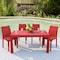 Leisuremod Weave Mace Indoor/Outdoor Dining Side Chair, Red, 4PK MC19R4 - alternate 2