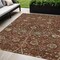 Homeroots 5' X 8' Brown Tan And Red Floral Washable Indoor Outdoor Area Rug 603432 - alternate 1