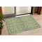 Homeroots 3' X 5' Olive Green And Ivory Damask Washable Indoor Outdoor Area Rug 595175 - alternate 1