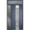 Vdomdoors Steel Door Deux 0757 Gray Graphite Sidelight and Transom Window Stainless Inserts Single Modern Pai DEUX0757EXD-GRE-W36+16 x H80+16-Left-hand Inswing - alternate 1