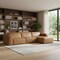 Homeroots 122" Brown Leather Modular Wood Sofa 641023 - alternate 2