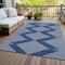 Homeroots 3' X 5' Navy Blue And Ivory Geometric Washable Indoor Outdoor Area Rug 598598 - alternate 2