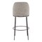 Homeroots 32" Gray And Black Fabric And Steel Bar Height Swivel Bar Chair 555680 - alternate 2