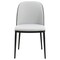 Leisuremod Tule Dining Side Chair with Velvet Seat and Steel Frame, Black/Platinum Blue, 2PK TCBL18BU2 - alternate 2