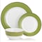 Martha Stewart Gold Rimmed 12 Piece Fine Ceramic Dinnerware Set in Green 97243.12 - alternate 3
