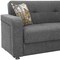 Homeroots 90" Gray Chenille Sleeper Sofa And Toss Pillows With Brown Legs 607127 - alternate 2