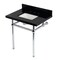 Kingston Brass 30" Black Granite Console Sink with Brass Legs, 8-Inch, 3-Hole, Black Granite/Polished Chrome KVPK3030KBSQ1 - alternate 1
