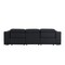 Homeroots 107" Black Italian Leather Reclining Metal USB Sofa 720285 - alternate 2