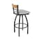 Holland Bar Stool Co Revelle 36in Swivel Extra Tall Bar Stool with Pewter Finish, Medium Back and Graph Alpine Seat 881 - alternate 2