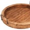 Homeroots 15in Natural Solid Wood Handmade Round Serving Tray With Handles 724232 - alternate 2