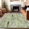 Homeroots 9' X 12' Green And Gray Striped Washable Indoor Outdoor Area Rug 615522 - alternate 2