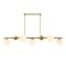 Jonathan Y Luca Parisian 53" 7-Light Modern Glam Iron Globe Linear LED Pendant, Brass Gold/White JYL7573A - alternate 2
