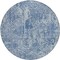 Homeroots 8' Navy Blue And Ivory Round Geometric Washable Indoor Outdoor Area Rug 594577 - alternate 2