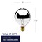 Bulbrite 40 Watt G16.5 Globe Bulb, Half Chrome Dimmable Candelabra Base E12Light Bulb, 25 PK 861159 - alternate 2