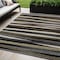 Homeroots 5' X 8' Black Brown And Ivory Striped Washable Indoor Outdoor Area Rug 597302 - alternate 1