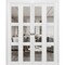Sartodoors Sliding Closet Double Bi-fold Doors, Lucia 2555 White Silk with Clear Glass, Sturdy Tracks Molding LUCIA2555DBF-WS-96 x 84 (4* 24x84) - alternate 1