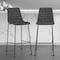 Homeroots Set of Two 30" Black Fabric and Steel Low Back Bar Height Bar Chairs 544694 - alternate 1