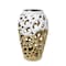 Homeroots 13" Gold And White Pierced Urn Porcelain Table Vase With Sculptural Details 569273 - alternate 2