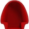 Homeroots 38" White And Red Fiberglass And Wool Swivel Egg Chair With Ottoman 522858 - alternate 3