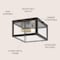 Jonathan Y Grayson 8" 1-Light Farmhouse Industrial Square Iron/Glass Case LED Flush Mount, Oil Rubbed Bronze/Bra JYL9553D - alternate 2