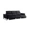 Homeroots 103" Black Top Grain Leather Reclining Metal USB Sofa 720334 - alternate 2