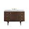 James Martin Vanities Amberly 48'' S Vanity, Mid-Century Walnut w/ Jasmine Pearl Top w/FreePower Wireless Charger 670-V48-WLT-FEJP - alternate 1
