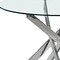 Homeroots 48" Clear and Silver Glass and Metal Cross Leg Base Round Top Dining Table 555159 - alternate 2