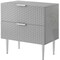 Homeroots 24" Gray And Silver Wood And Stainless Steel End Table With Two Drawers 551631 - alternate 2