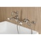 Kingston Brass Two-Handle Wall Mount Bridge Kitchen Faucet with Brass Sprayer, Polished Nickel KS2446PLBS - alternate 2