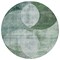 Homeroots 8' Mint Green And Fern Green Round Geometric Washable Indoor Outdoor Area Rug 604943 - alternate 2