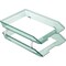 Acrimet Facility 2 Tier Letter Tray Front Load Size Desktop File Organizer Plastic Clear Green 263.5 - alternate 2