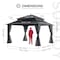 Sunjoy Kingston 14x12 Gazebo, Steel Hardtop Gazebo with Curtain and Netting - Gray Aluminum Posts A10204366100 - alternate 2