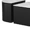 Homeroots Set of Two Black And White Wood And Faux Marble Oval Drum Bunching Coffee Tables 576838 - alternate 2