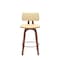 Homeroots 26" Cream And Wood Brown Faux Leather Swivel Low Back Counter Height Bar Chair 534431 - alternate 2