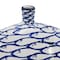 Homeroots 16" Blue And White Fish Print Oval Ceramic Table Vase 565431 - alternate 2
