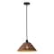 Jonathan Y Hattie 15 in. 1-Light Coastal Bohemian Metal and Woven Rattan LED Pendant Light, Black/Dark Brown JYL5713B - alternate 1