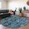 Homeroots 8' Gray Round Oriental Washable Indoor Outdoor Area Rug 563750 - alternate 3