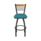 Holland Bar Stool Co Eleanor 30in Swivel Bar Stool with Pewter Finish, Medium Back and Graph Tidal Seat 880 - alternate 2