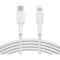 Belkin BOOSTCHARGE BRAIDED USB-C TO LIGHTNING CABLE 2M / 6.6FT, WHITE CAA004BT2MWH - alternate 2