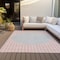 Homeroots 5' X 8' Pink And Silver Striped Washable Indoor Outdoor Area Rug 597188 - alternate 3