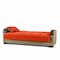 Homeroots 87" Orange Chenille Sleeper Sofa And Toss Pillows With Brown Legs 607143 - alternate 3