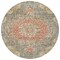 Homeroots 8' Brown Round Floral Medallion Washable Indoor Outdoor Area Rug 607838 - alternate 2